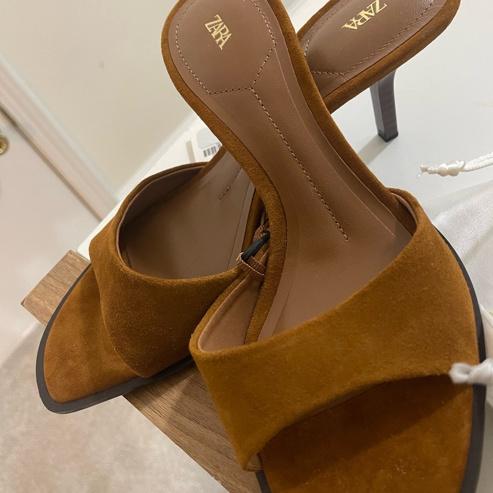 Zara Tan Heels Elegant and Stylish